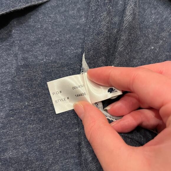 Carbon2Cobalt Men's Long Sleeve Ambitious Henley Tee Sz XL Tall Chambray - Picture 3 of 6